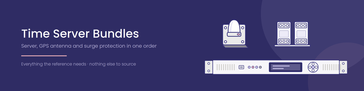 Telnet Networks time server bundles: NTP time server, GPS antenna and surge protection in one order