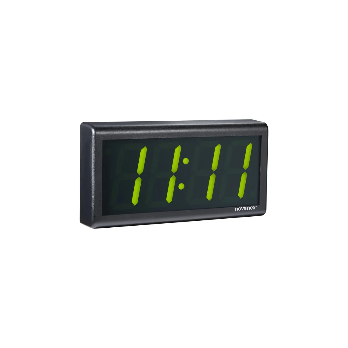 Novanex 4 Digit PoE Clock, Green LED, Black ABS Plastic Case (ONT4BK-P-G)