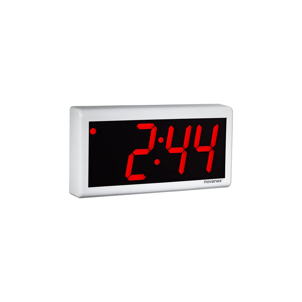 Novanex 4 Digit PoE Clock, Red LED, Off-White ABS Plastic Case (ONT4OW-P)
