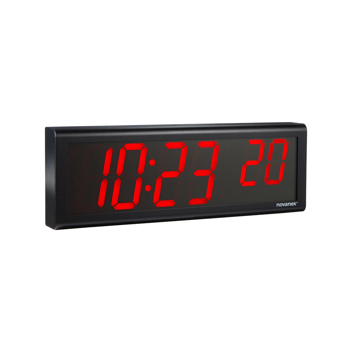 Novanex 6 Digit PoE Clock, Red LED, Black Aluminum Case (ONT6BK)
