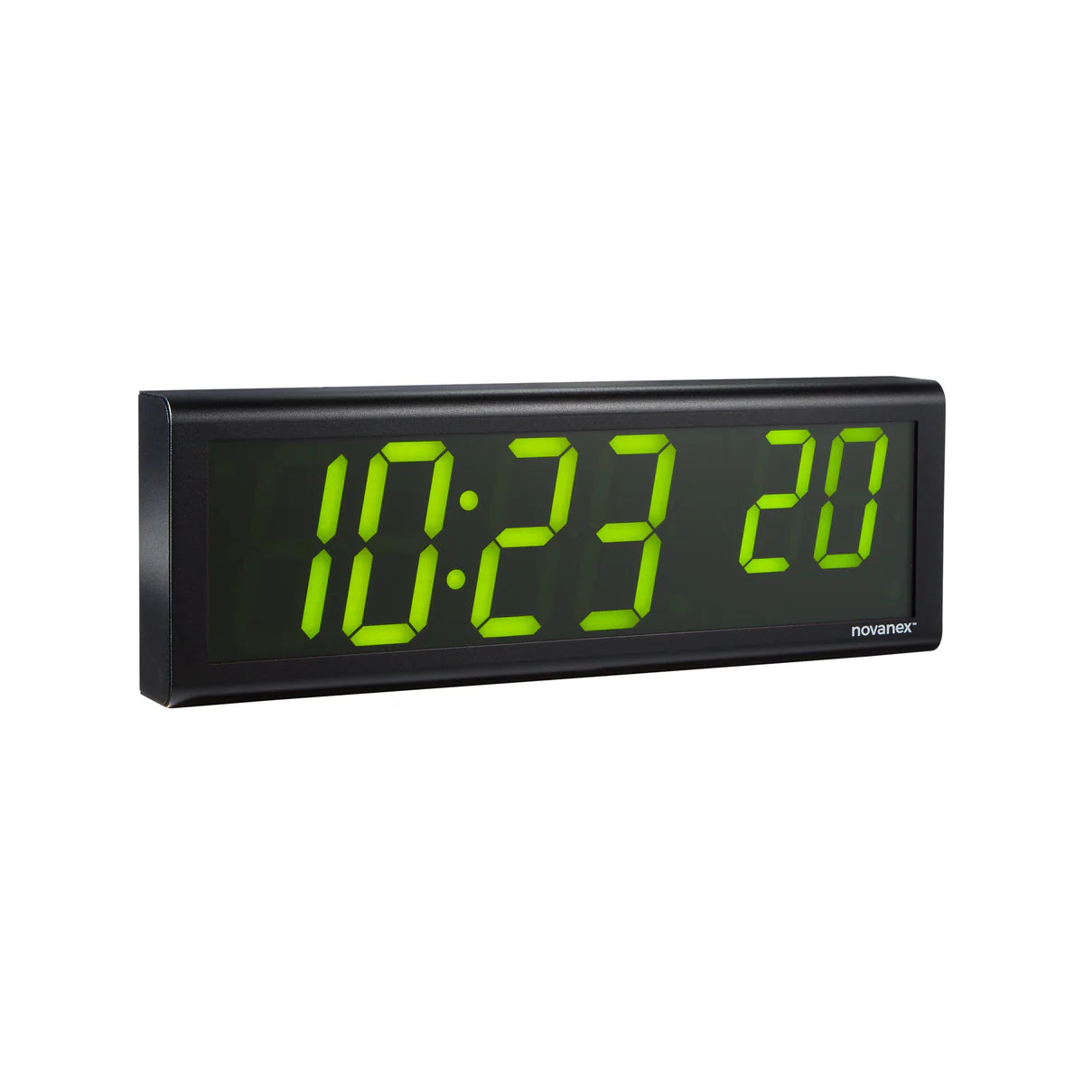Novanex 6 Digit PoE Clock, Green LED, Black Aluminum Case (ONT6BK-G)