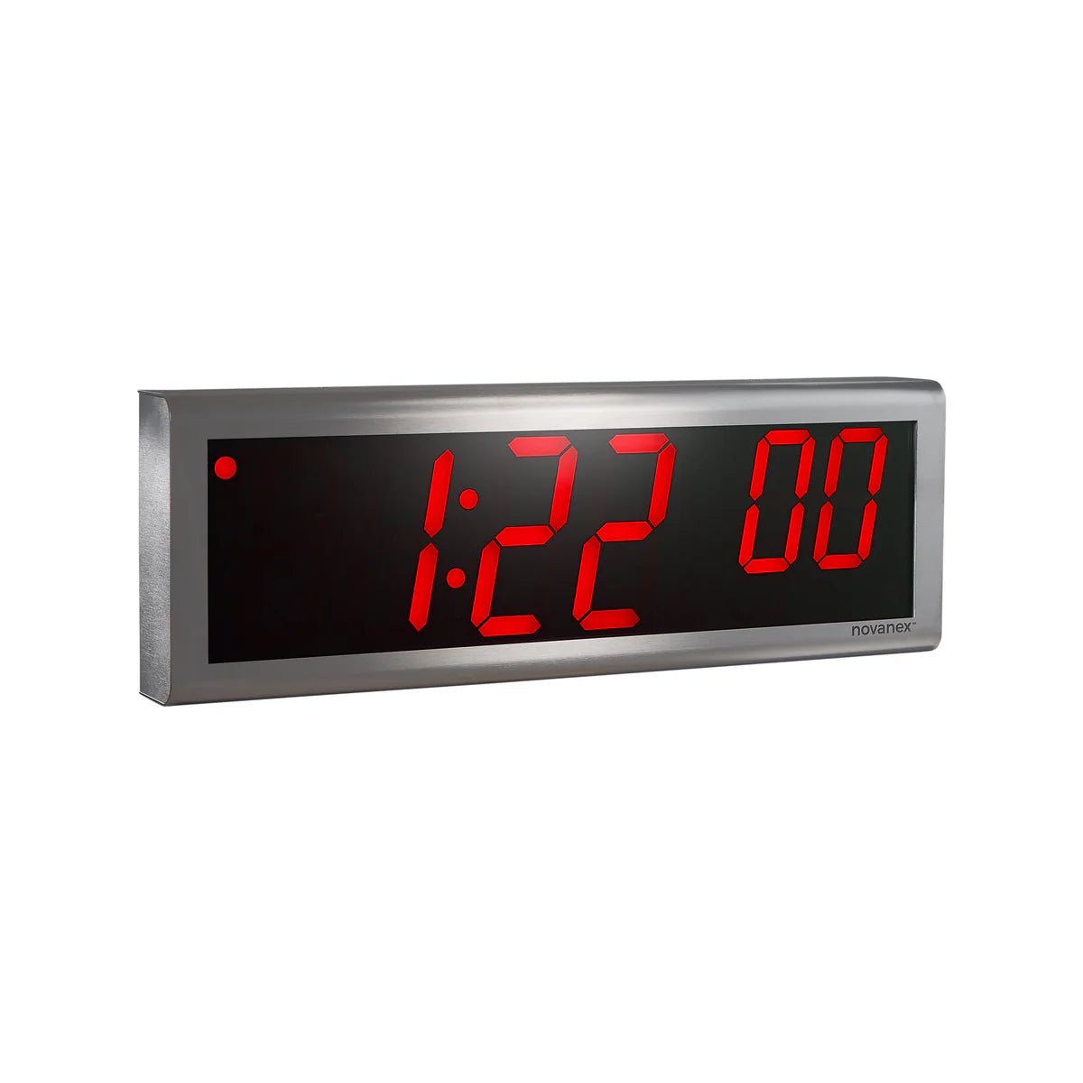 Novanex 6 Digit PoE Clock, Red LED, Stainless Steel Case (ONT6SS)