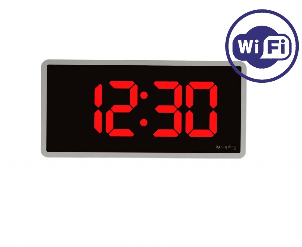 Sapling Wi-Fi Synchronized 4 Digit Digital Clock, Red LED (2.5 or 4.0 inch)