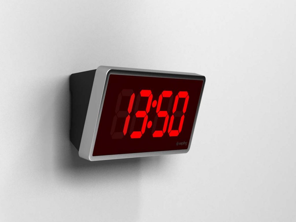 Sapling Wi-Fi Synchronized 4 Digit Digital Clock, Red LED (2.5 or 4.0 inch)
