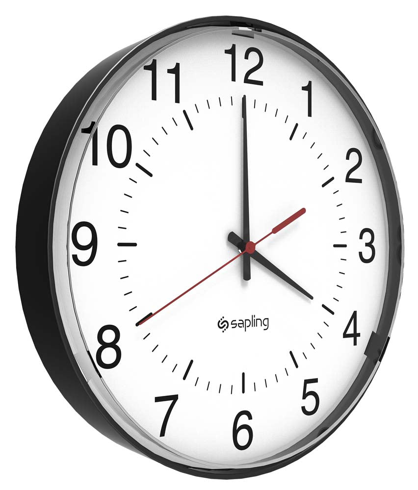 Sapling IP POE Synchronized 12" Analog Clock, Black (SAP-4BS-12R-0)
