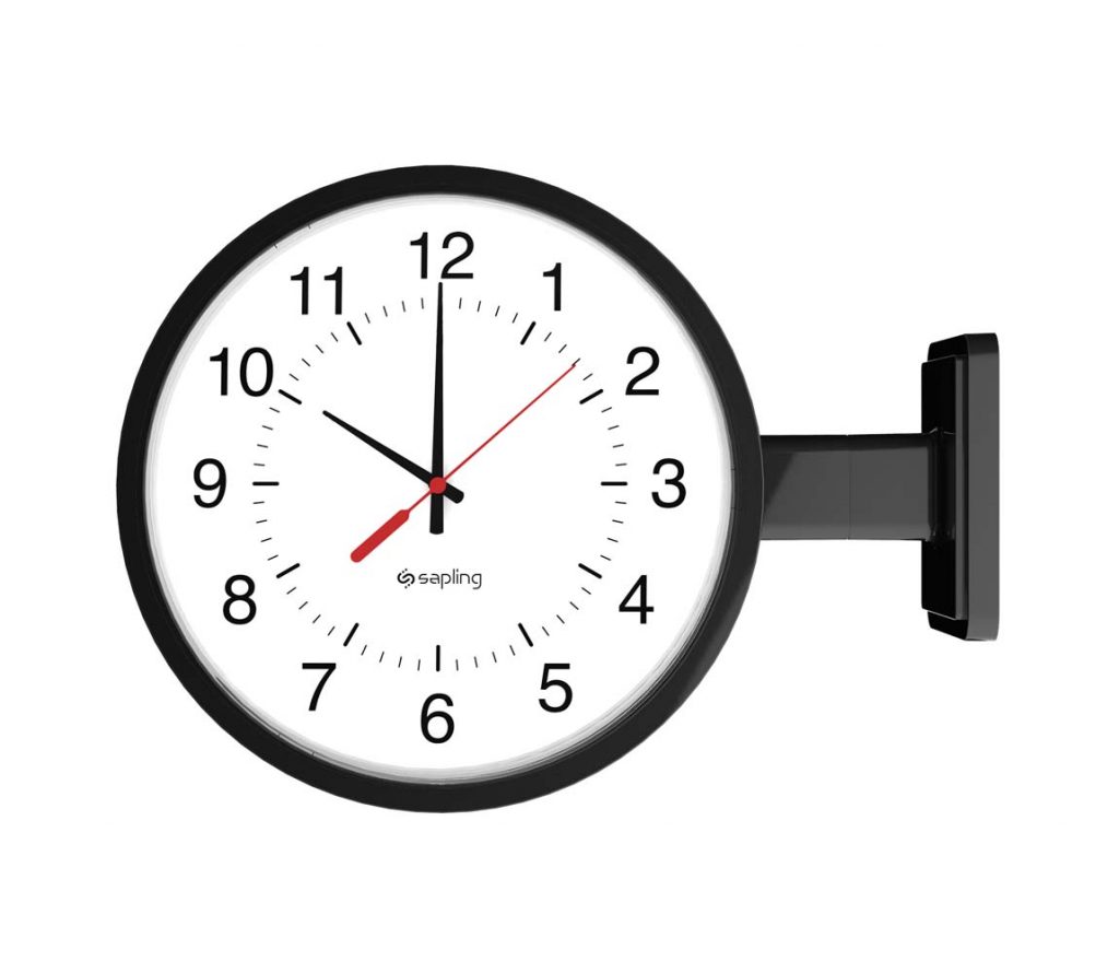 Sapling IP POE Synchronized 12" Analog Clock, Black (SAP-4BS-12R-0)